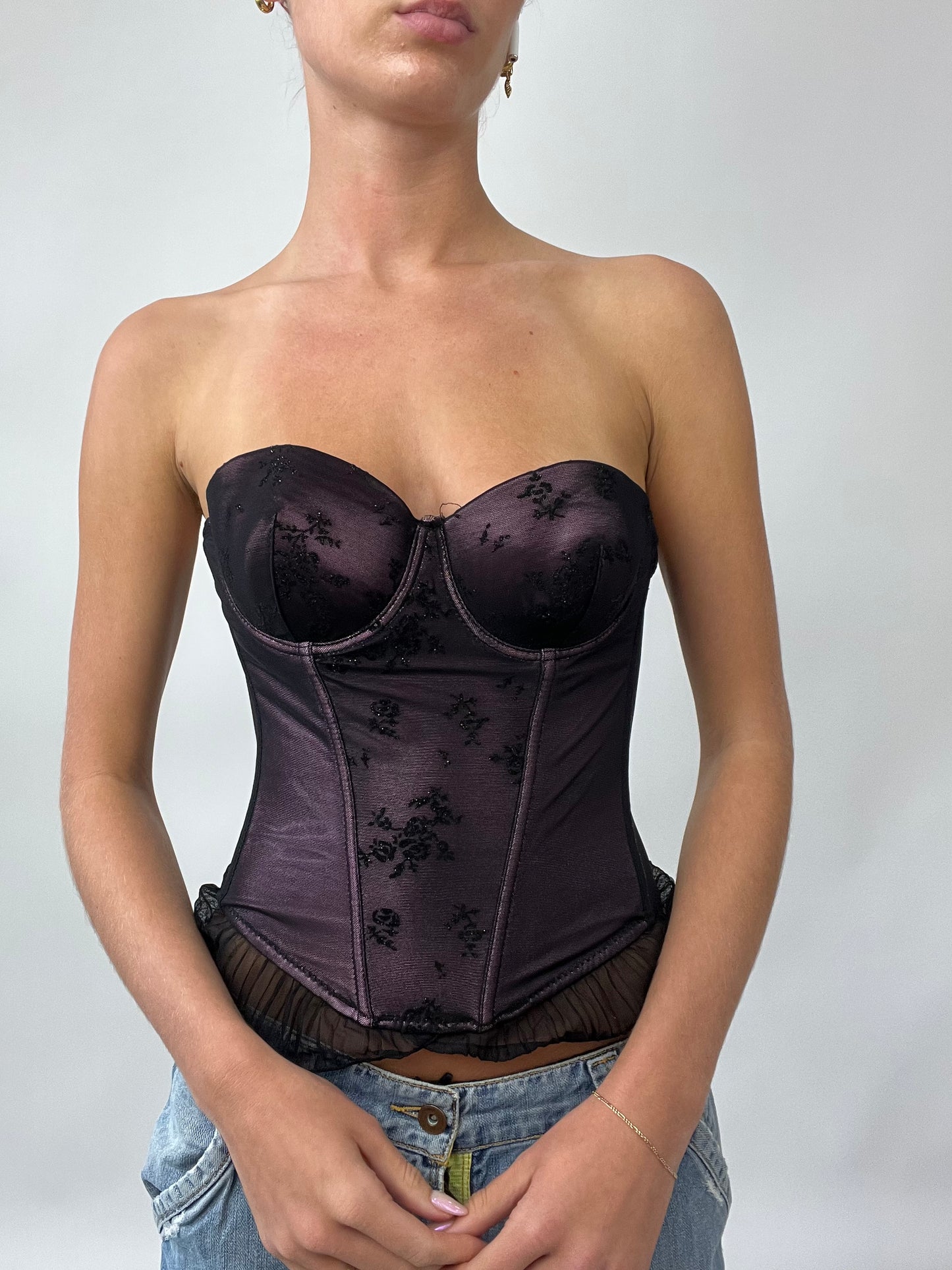 💻 PUB GARDEN DROP | small purple corset with sheer overlay