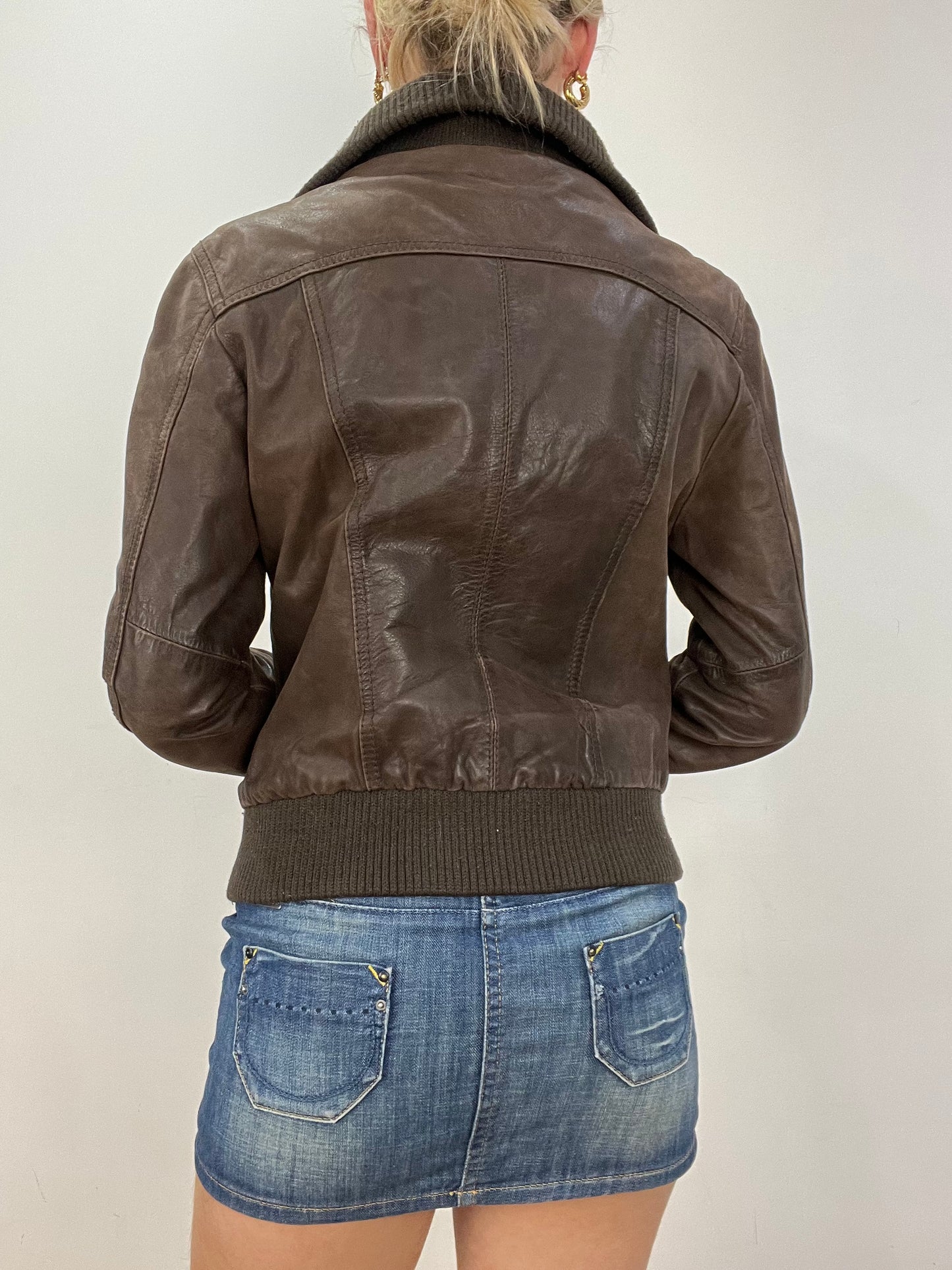 vintage edit nine | small brown pimkie faux leather jacket