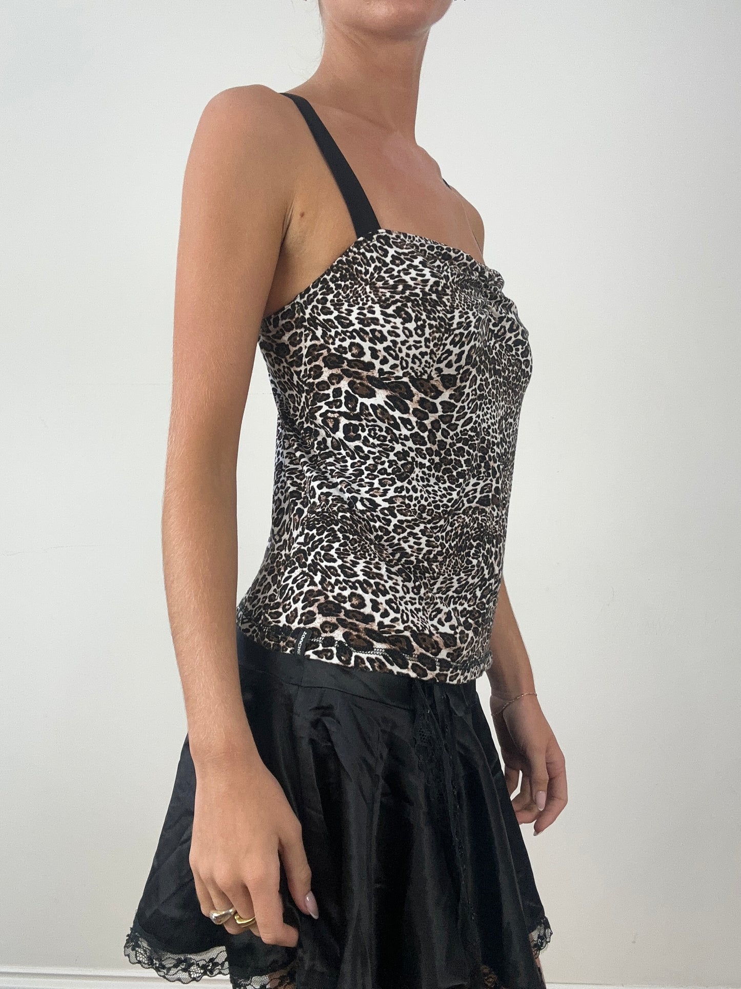 HALLOWEEN | small black and white leopard print cami