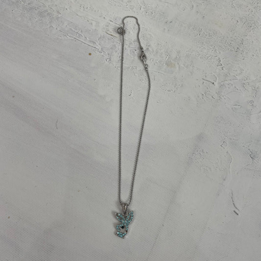 INSTA BADDIE DROP | small blue pendant playboy necklace