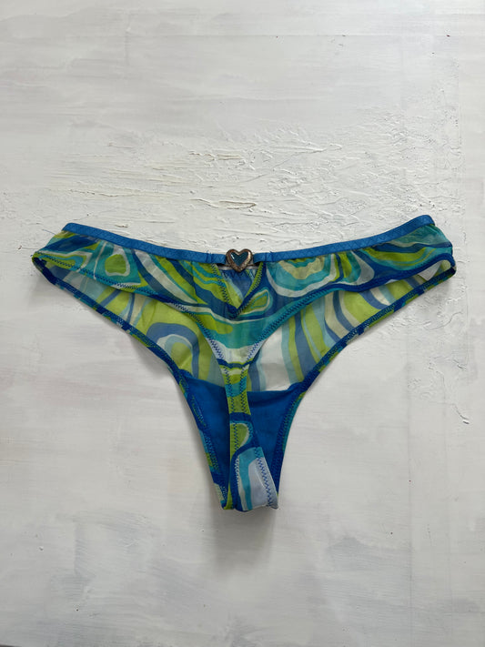 SUMMER SOLSTICE DROP | small green and blue mesh thong