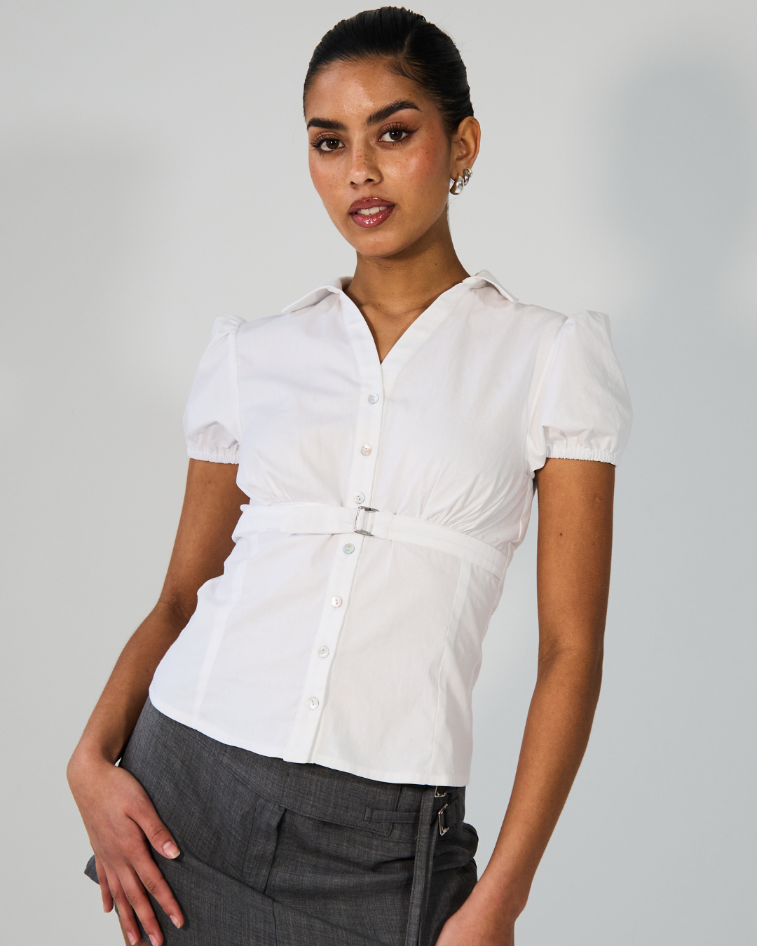 the adriana shirt in white