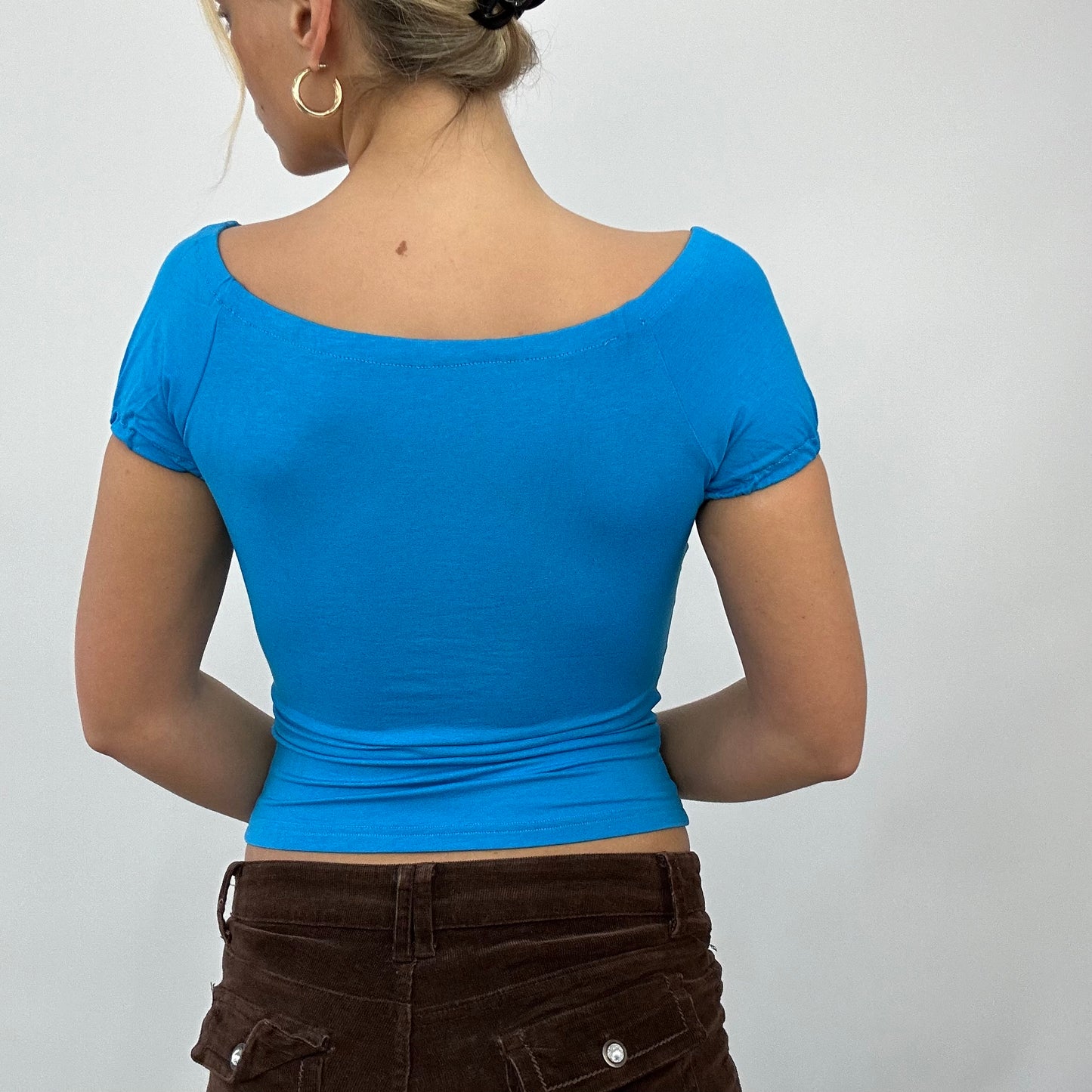 #34 SAMPLE SALE | small blue milkmaid top