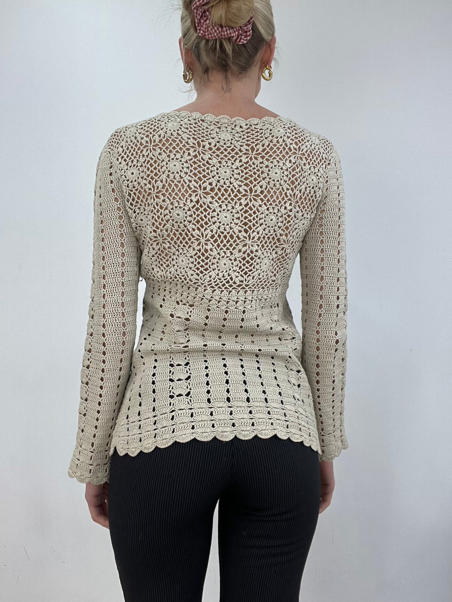 vintage edit six | small cream crochet jumper