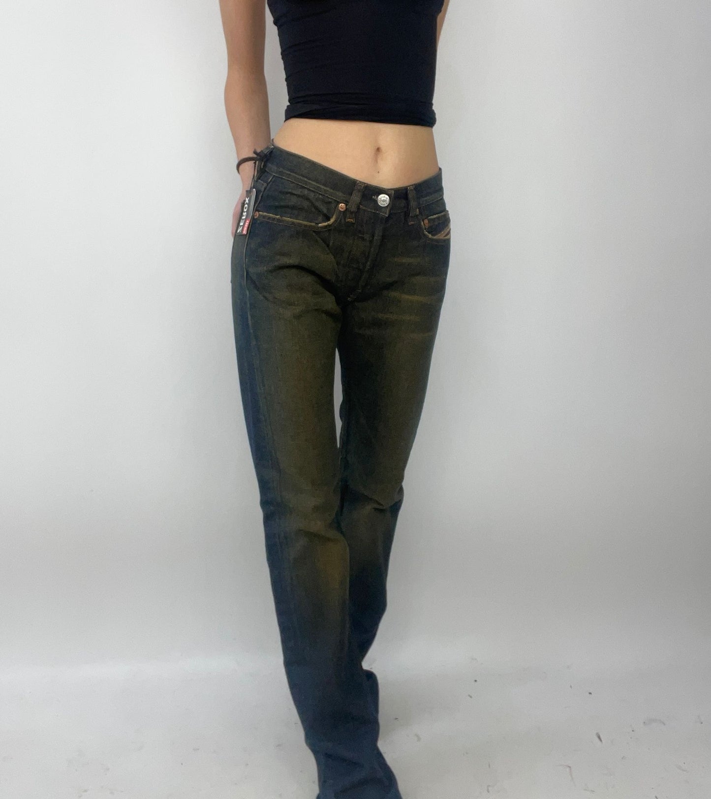 90s MINIMALISM DROP | small diesel brown wash jeans