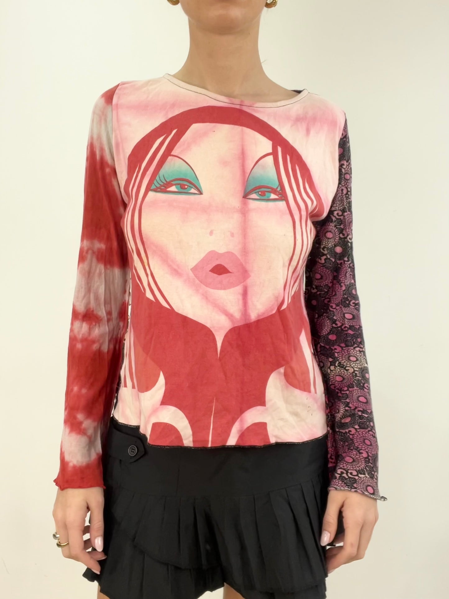 vintage edit six | medium pink custo barcelona long sleeved top