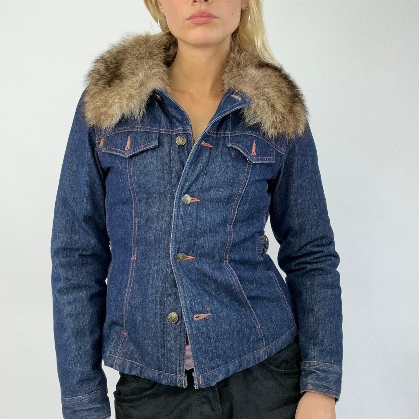 BEST PICKS | small morgan de toi denim jacket with faux fur trim