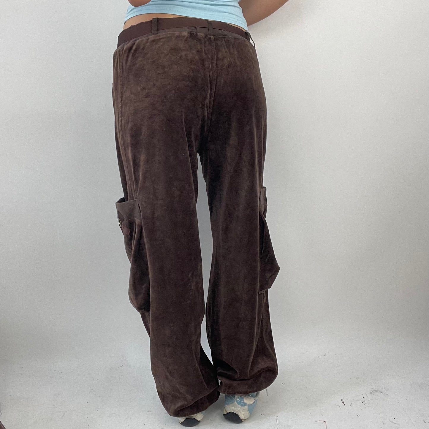 ELEVATED SPORTSWEAR DROP | small brown velvet cargo trousers