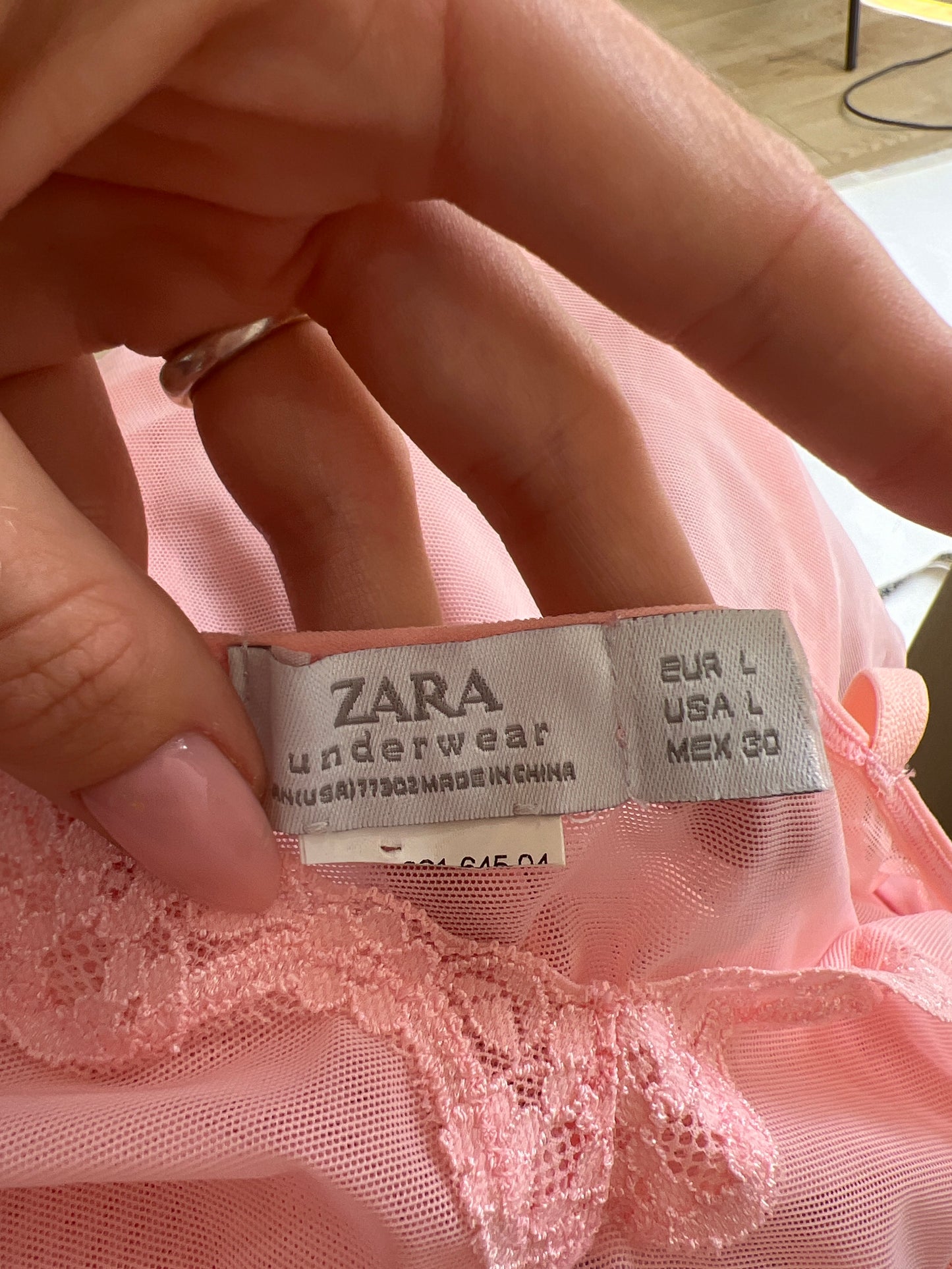 BRITISH SUMMER GIRL DROP | medium sheer baby pink zara cami with lace