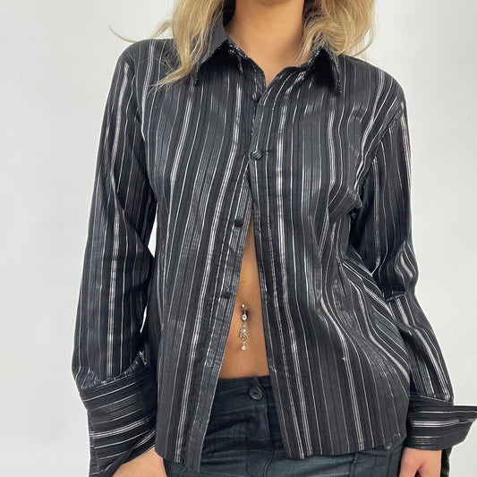 CORPCORE DROP | small black and silver pinstripe shirt