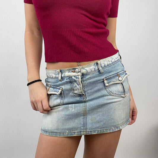 BARBIE DROP - national barbie day | small pale denim mini skirt with front pockets