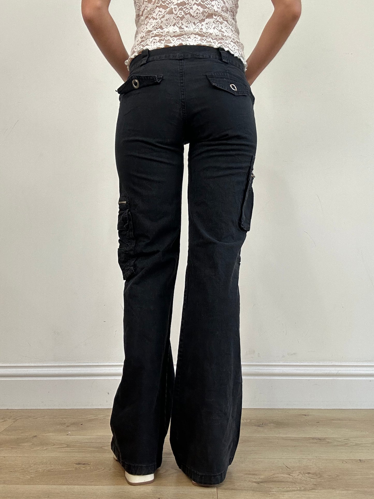 vintage edit three | small black cargo trousers