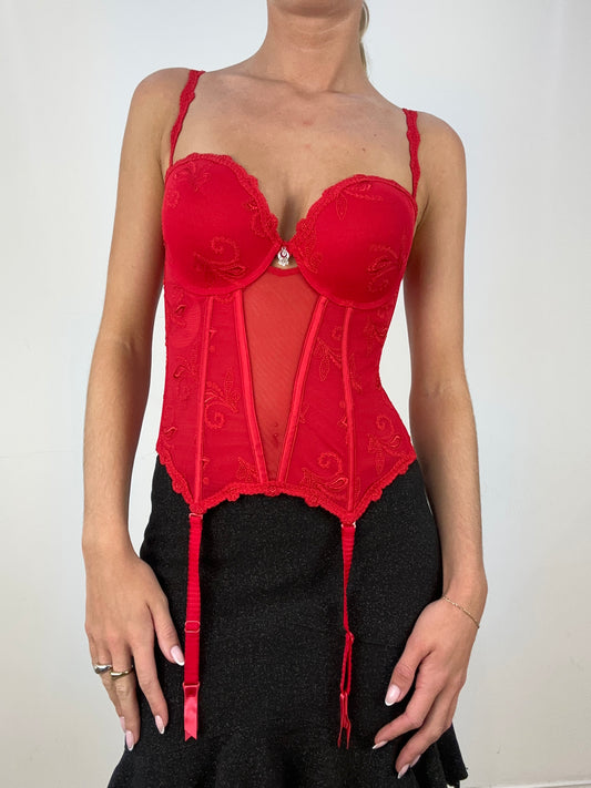 HALLOWEEN | small red mesh corset