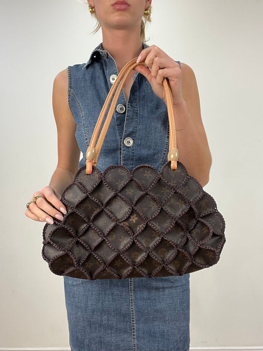 vintage edit eight | brown faux leather shoulder bag