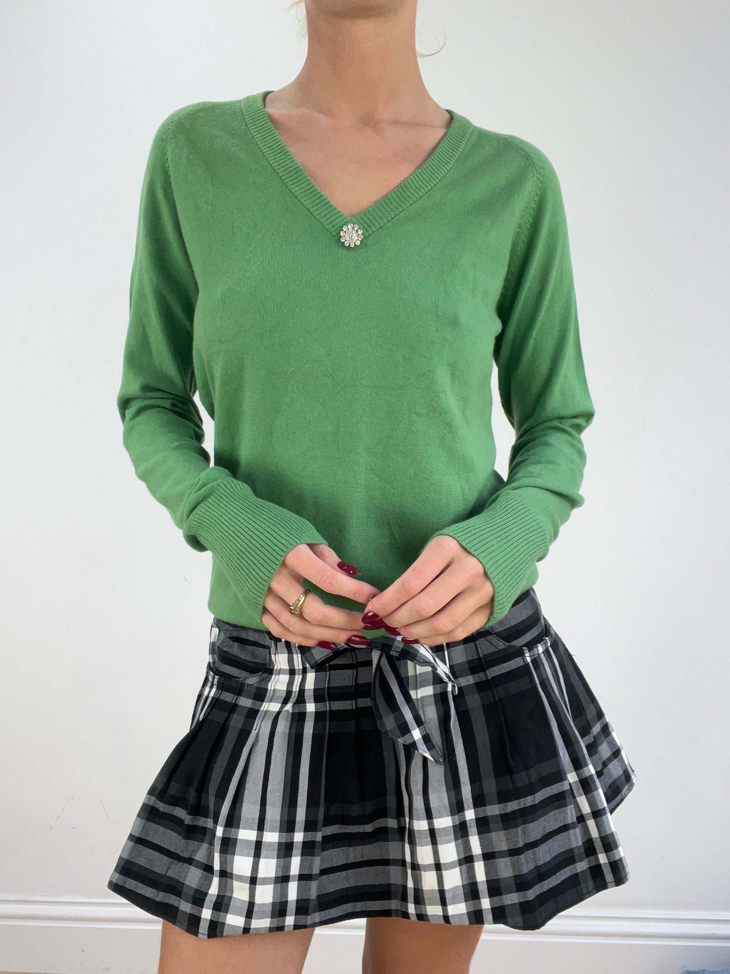 st patrick’s day | medium green v neck jumper