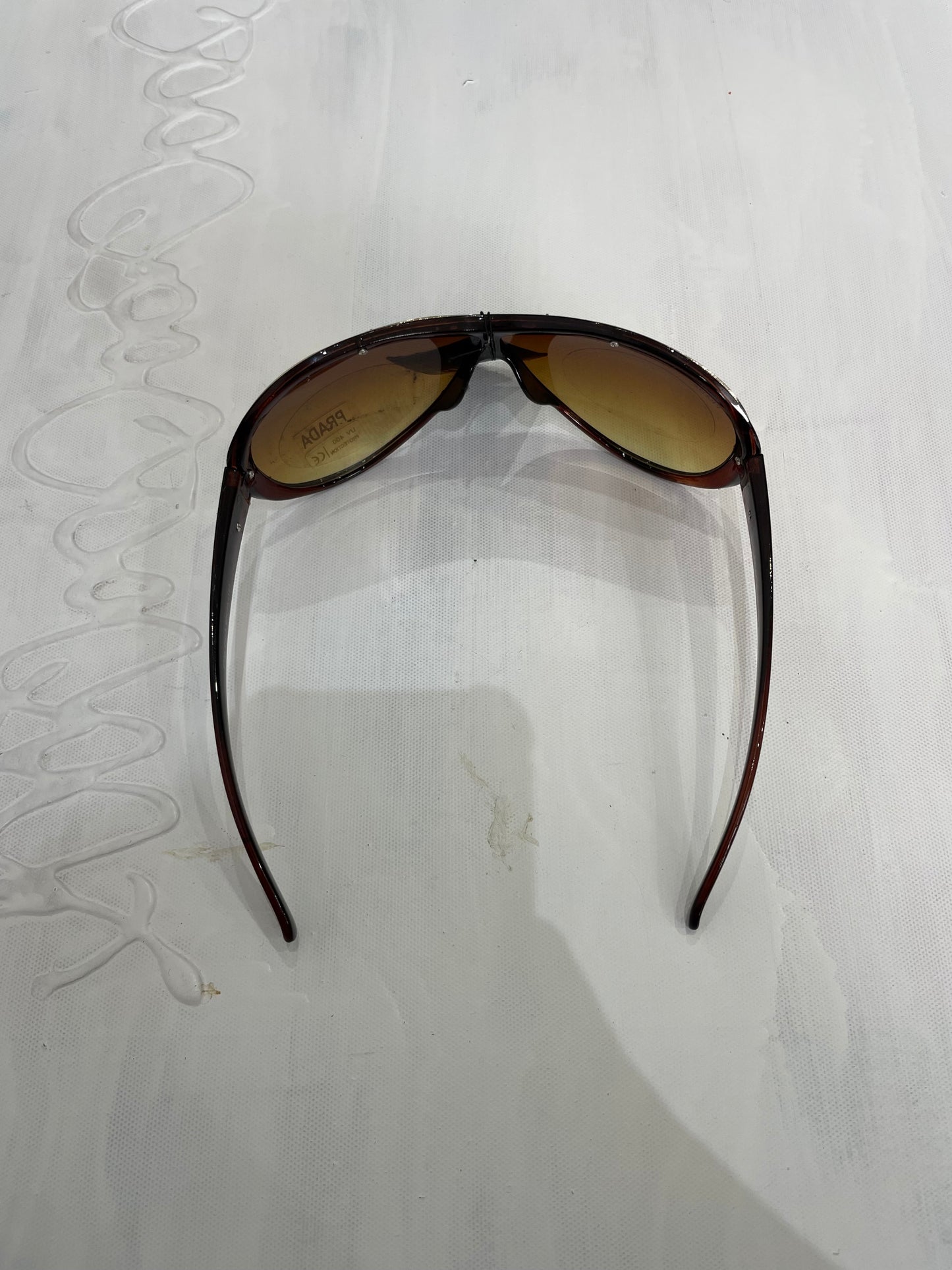 ADDISON RAE DROP | brown prada style shield sunglasses