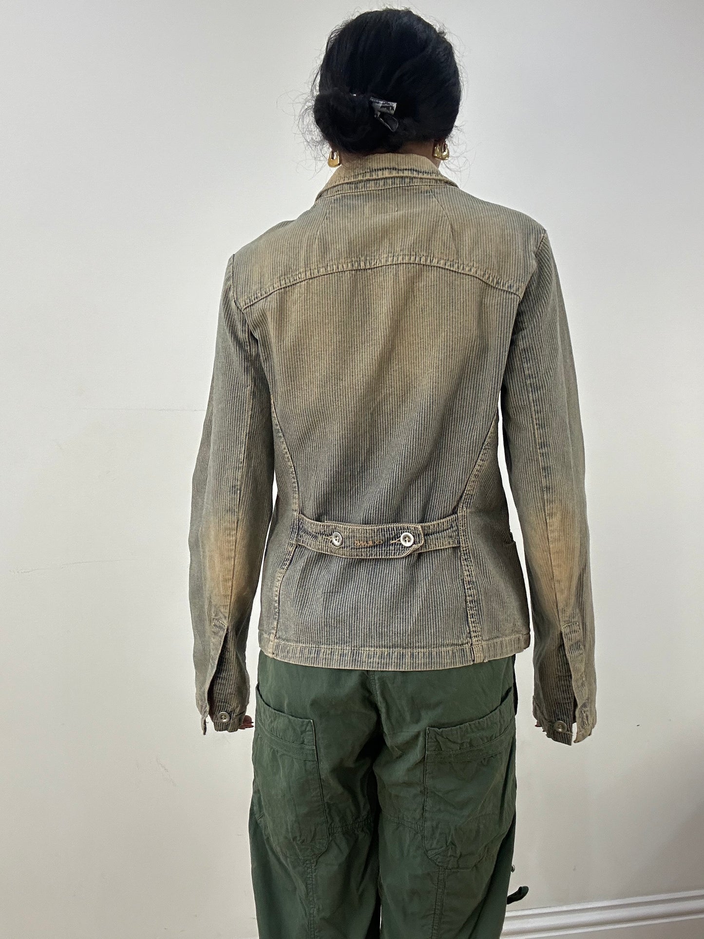 HIPPY CHIC DROP | large denim cabin klein bleached corduroy blazer jacket