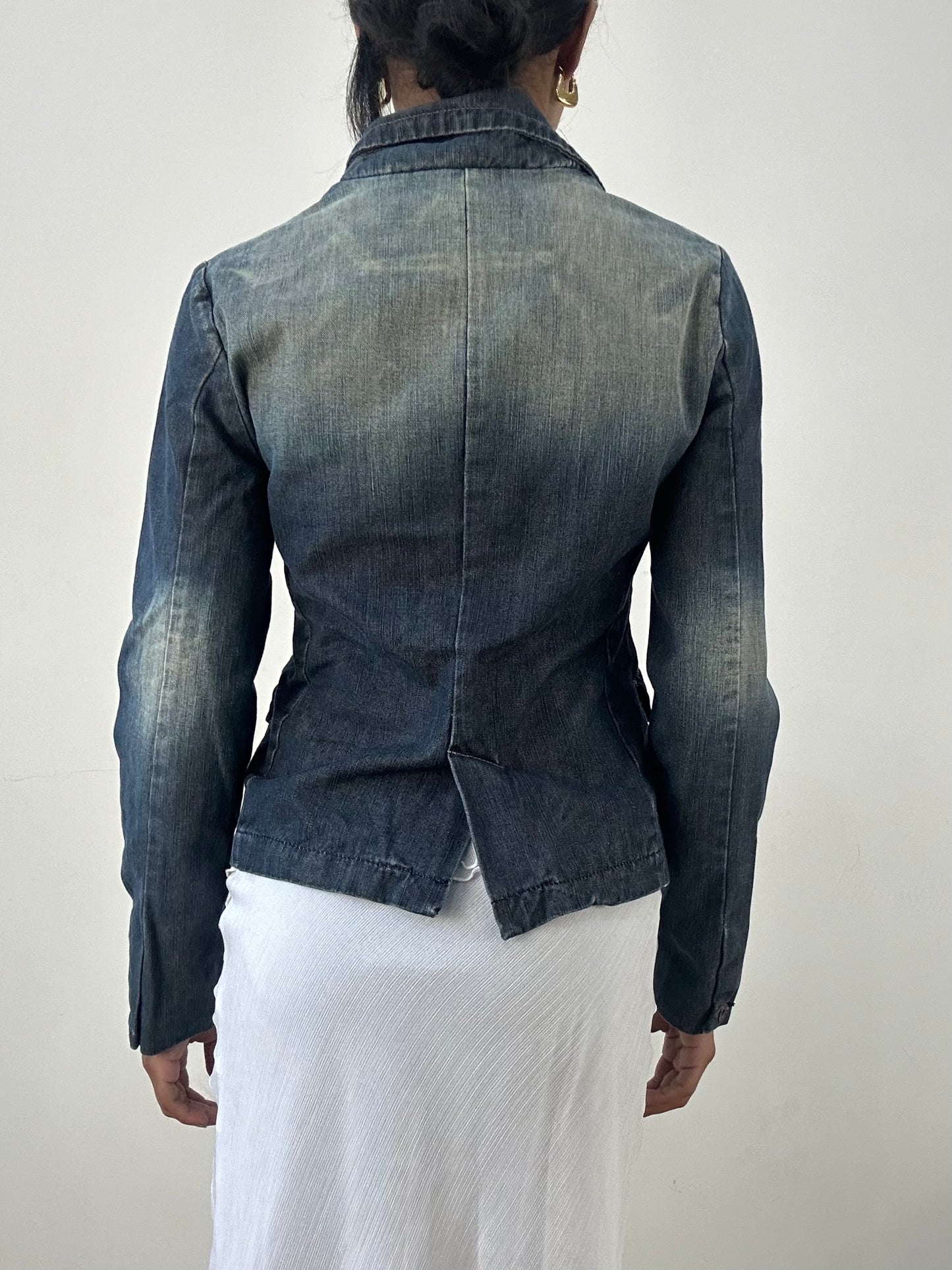 vintage edit: office siren | small denim button up jacket