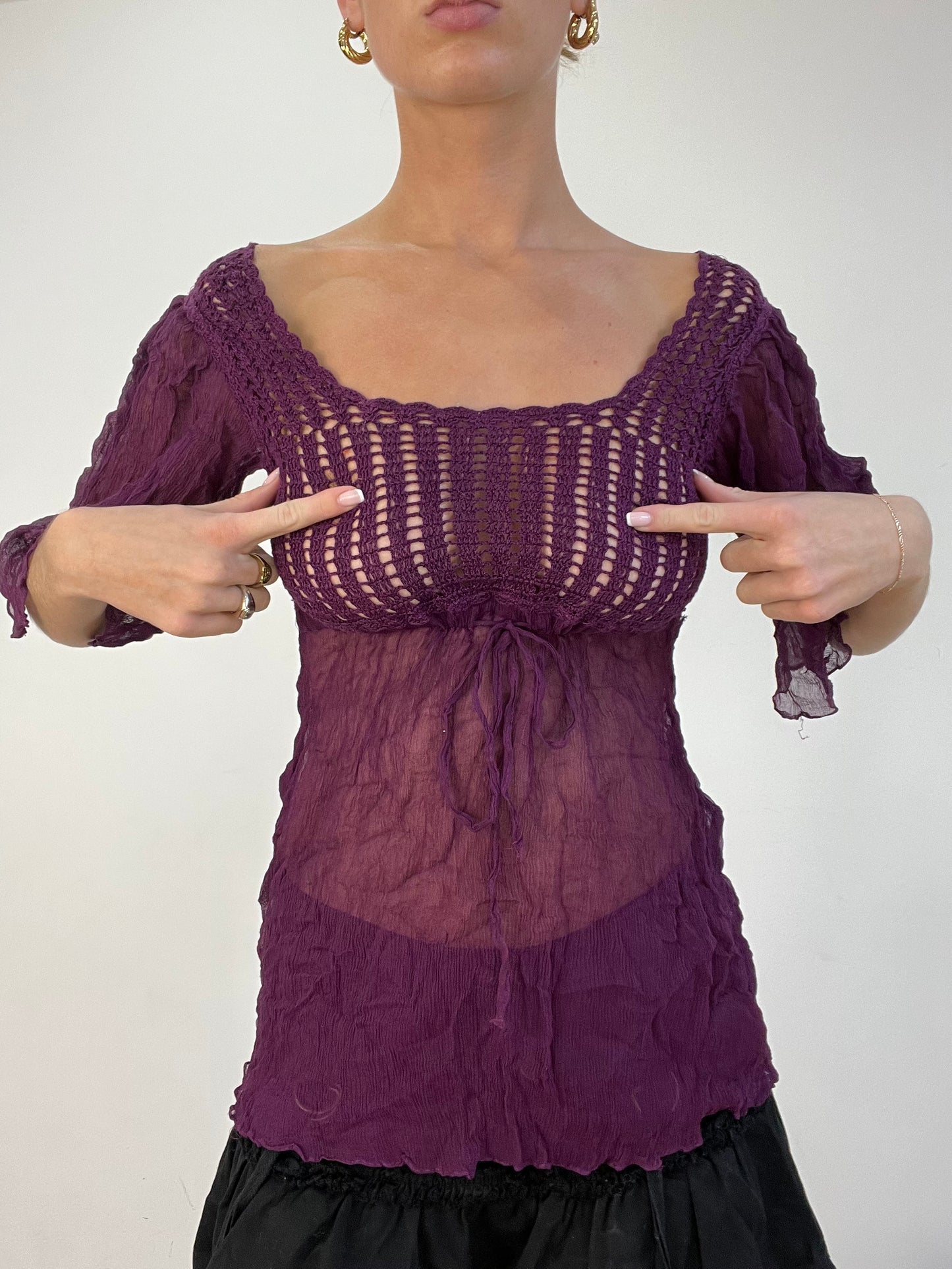 WINTER TRENDS | small purple crochet top