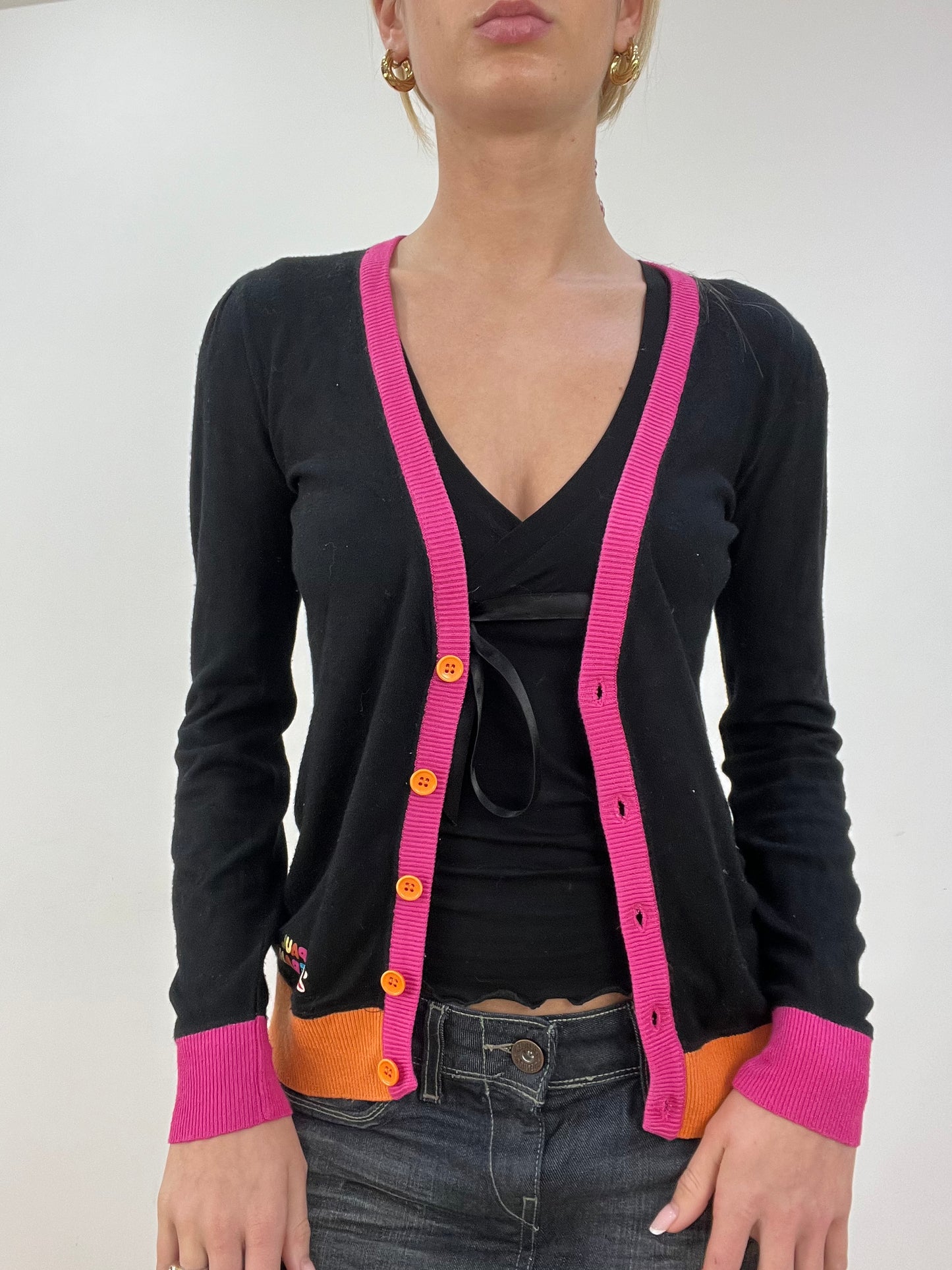 BEST PICKS | small black pink and orange paul frank cardigan