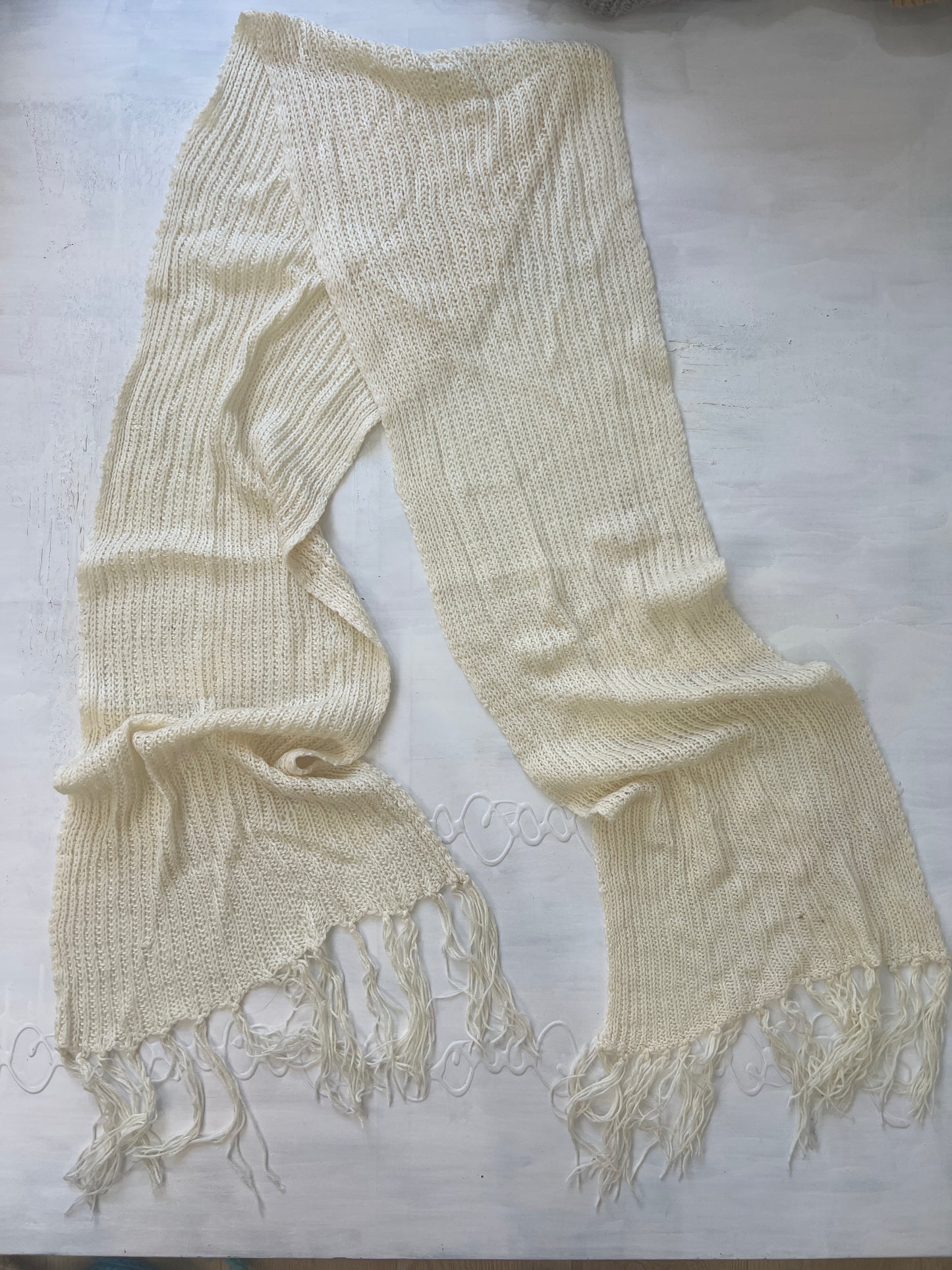 💚 COSY CLASSICS | cream knitted scarf