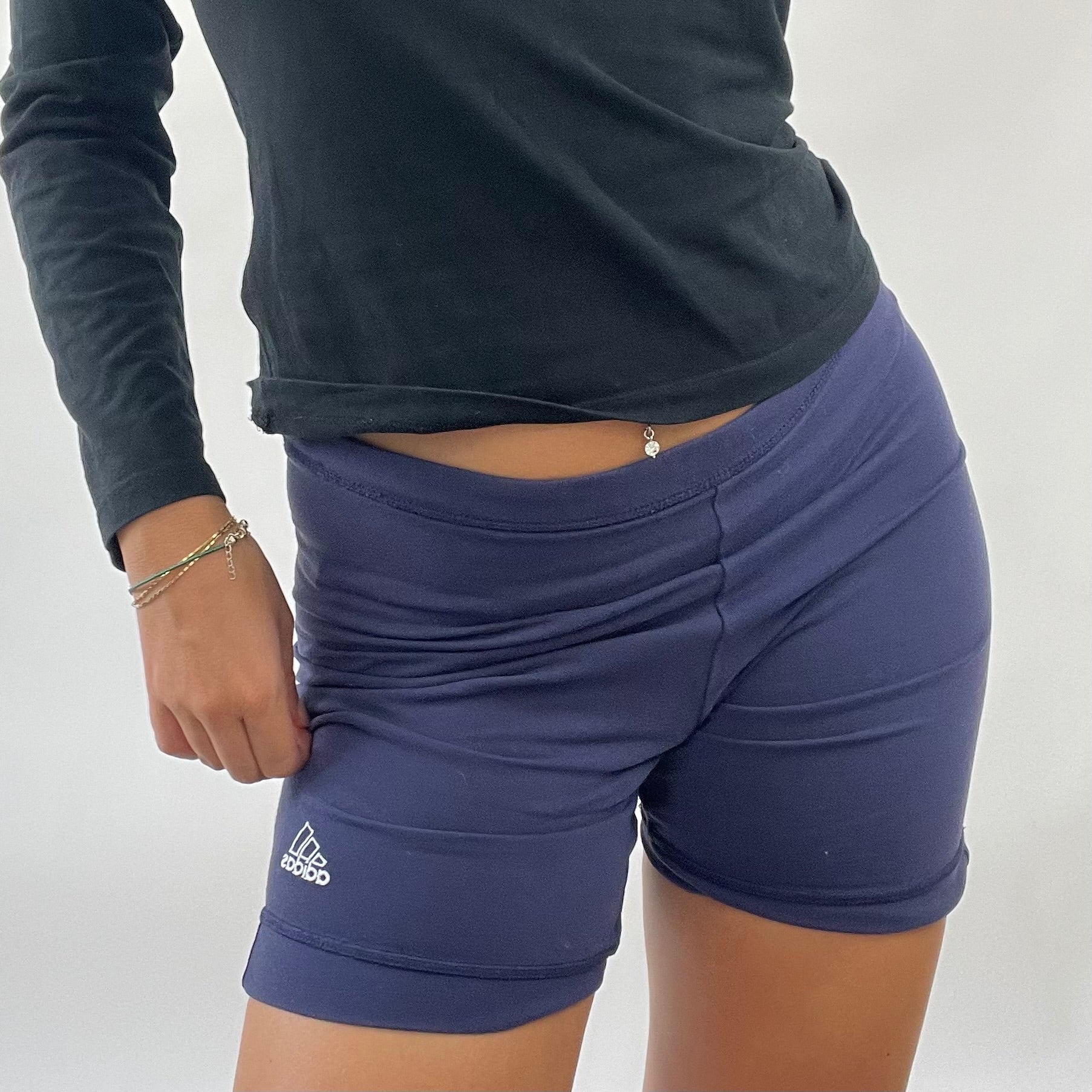 AMELIA GRAY DROP  small blue adidas cycling shorts – remass