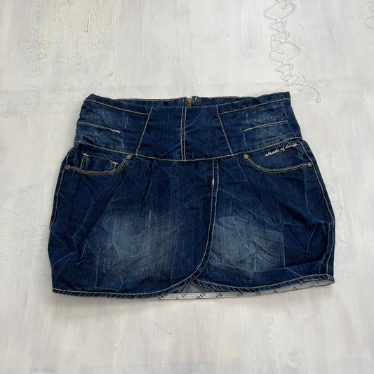 FUTURECORE DROP | xs dark denim mini skirt