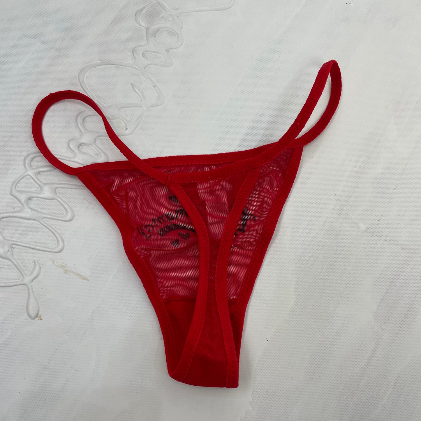 GALENTINES DAY DROP | small red “i love yamamay” mesh thong