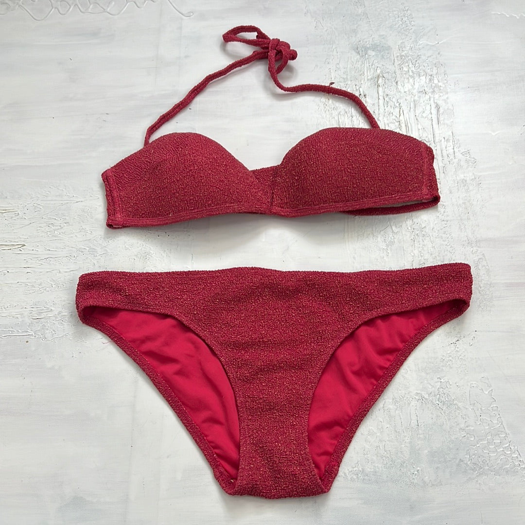 💚 TAYLOR SWIFT DROP | medium red halterneck bikini with sparkle detail