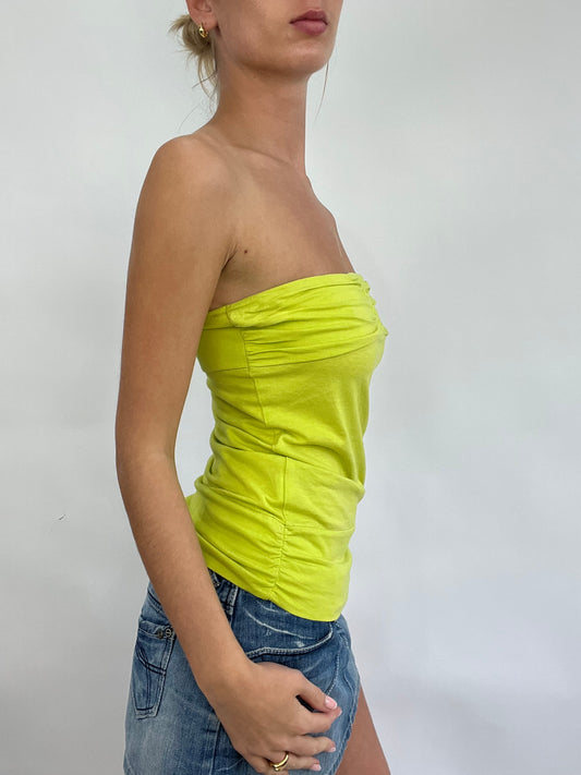 💻 COACHELLA DROP | small / medium lime green bandeau top with button detail