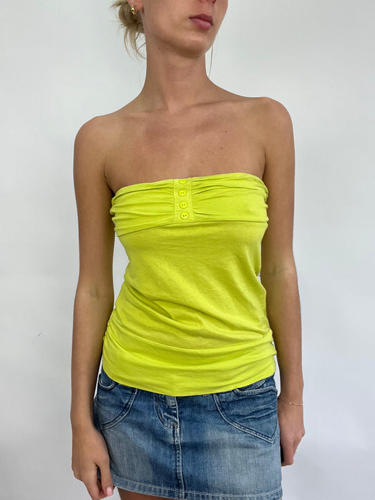 💻 COACHELLA DROP | small / medium lime green bandeau top with button detail