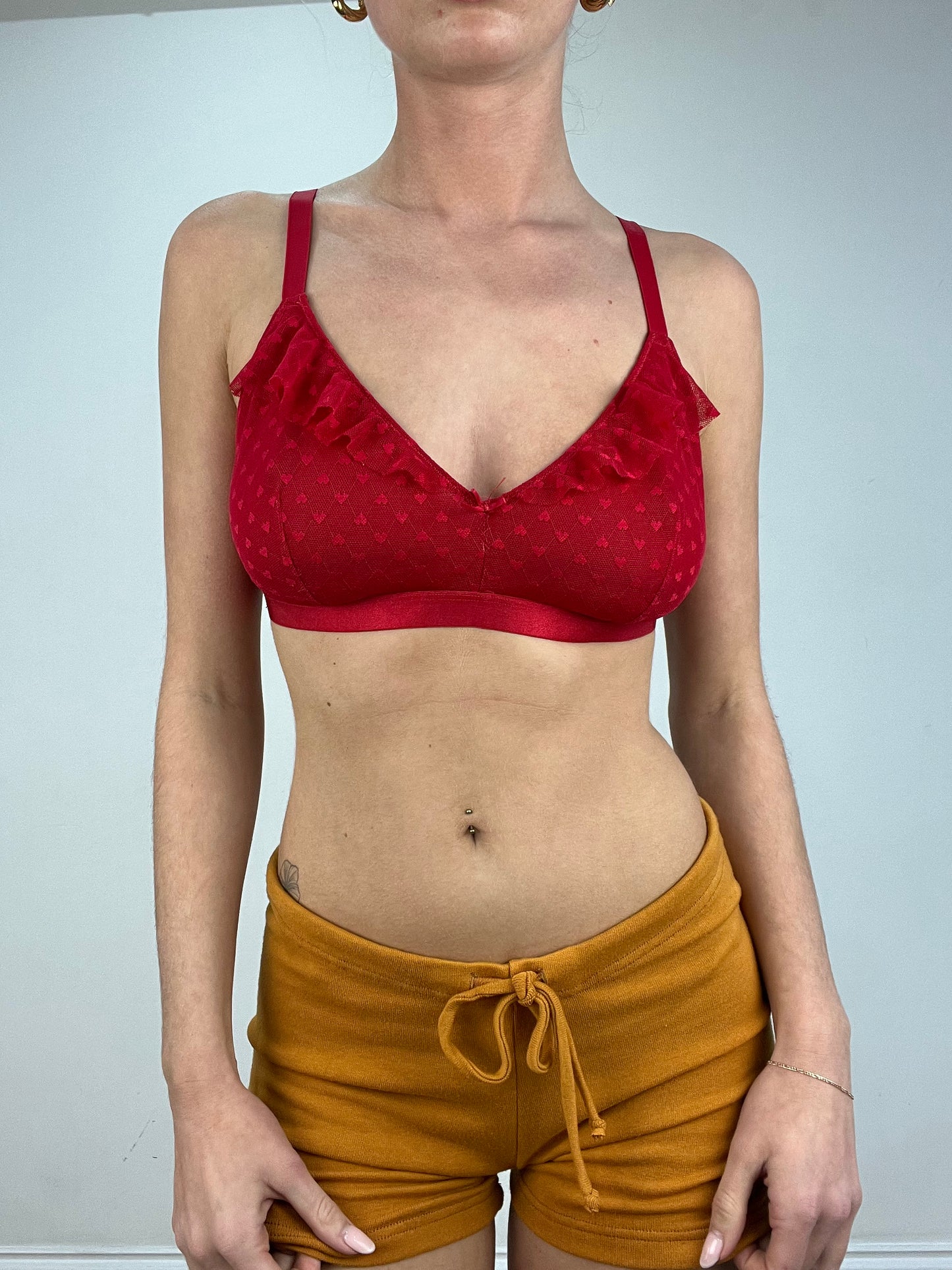 vintage edit: date night | large red lace heart bra