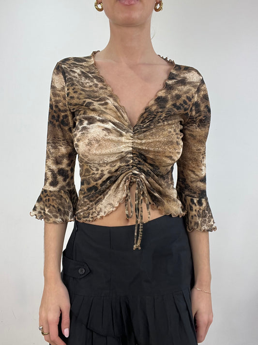 vintage edit six | medium brown leopard print top