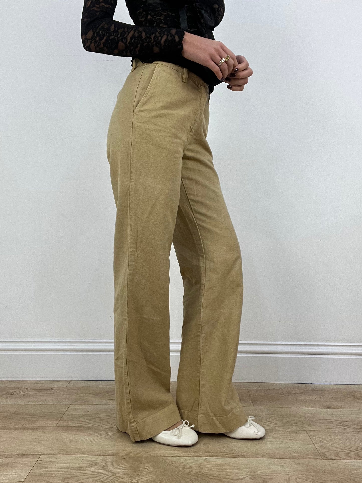 BONFIRE NIGHT | small beige diesel wide leg trousers