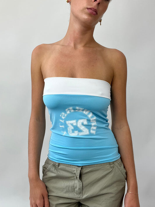 PUB GARDEN DROP | small blue and white sporty bandeau