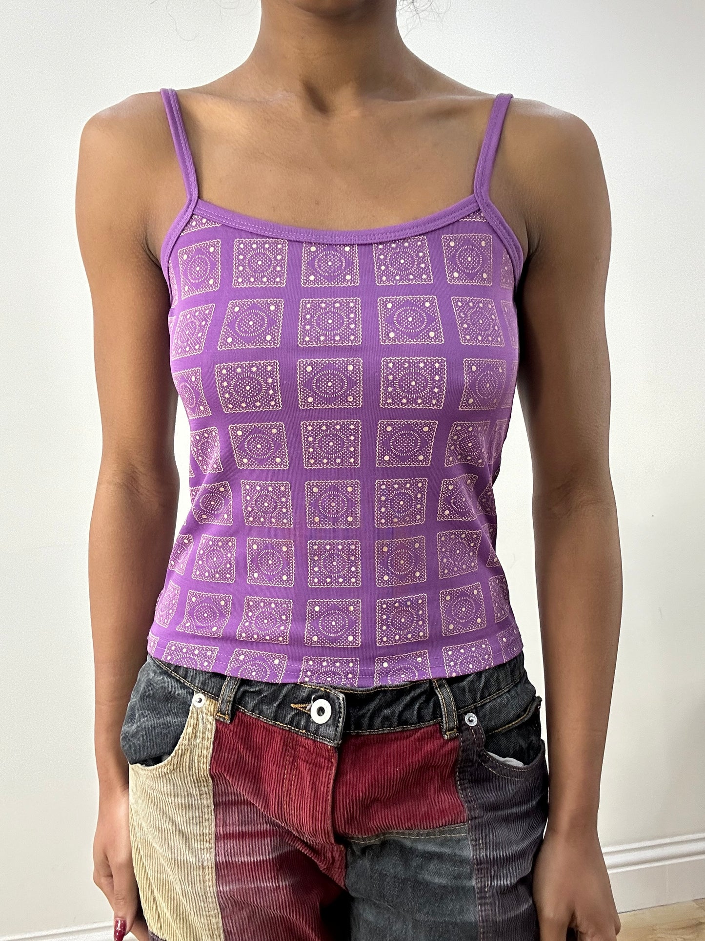 💻 HIPPY CHIC DROP | small purple patterned cami top