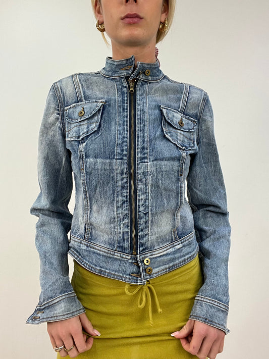 BEST PICKS | small blue denim biker style jacket