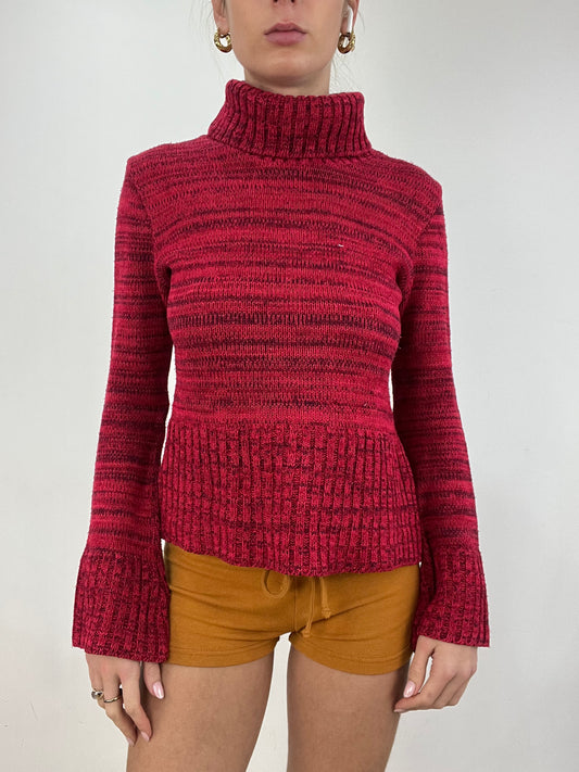 vintage edit six | small red roll neck jumper