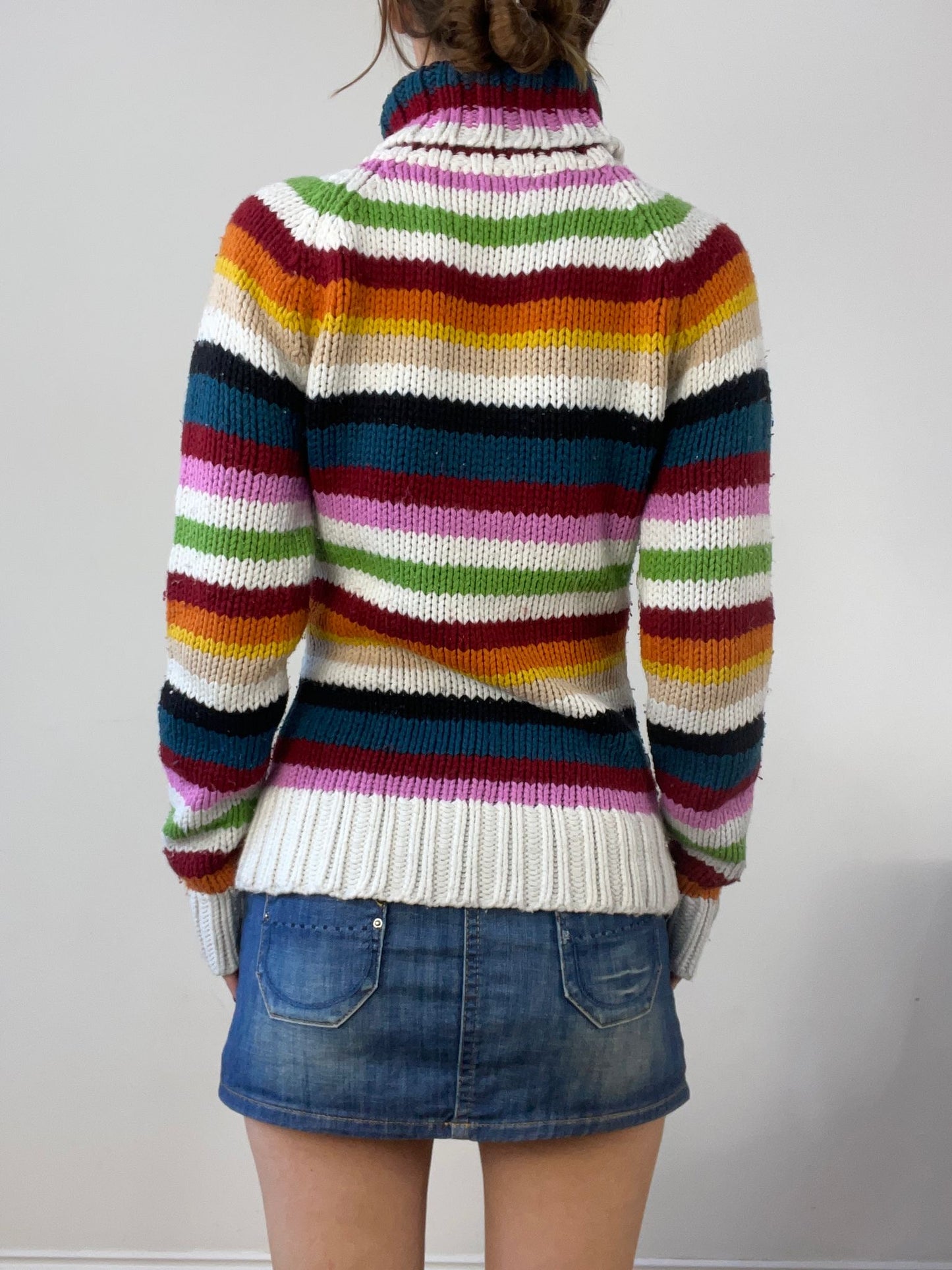 vintage edit thirteen | extra small multicoloured striped roll neck jumper