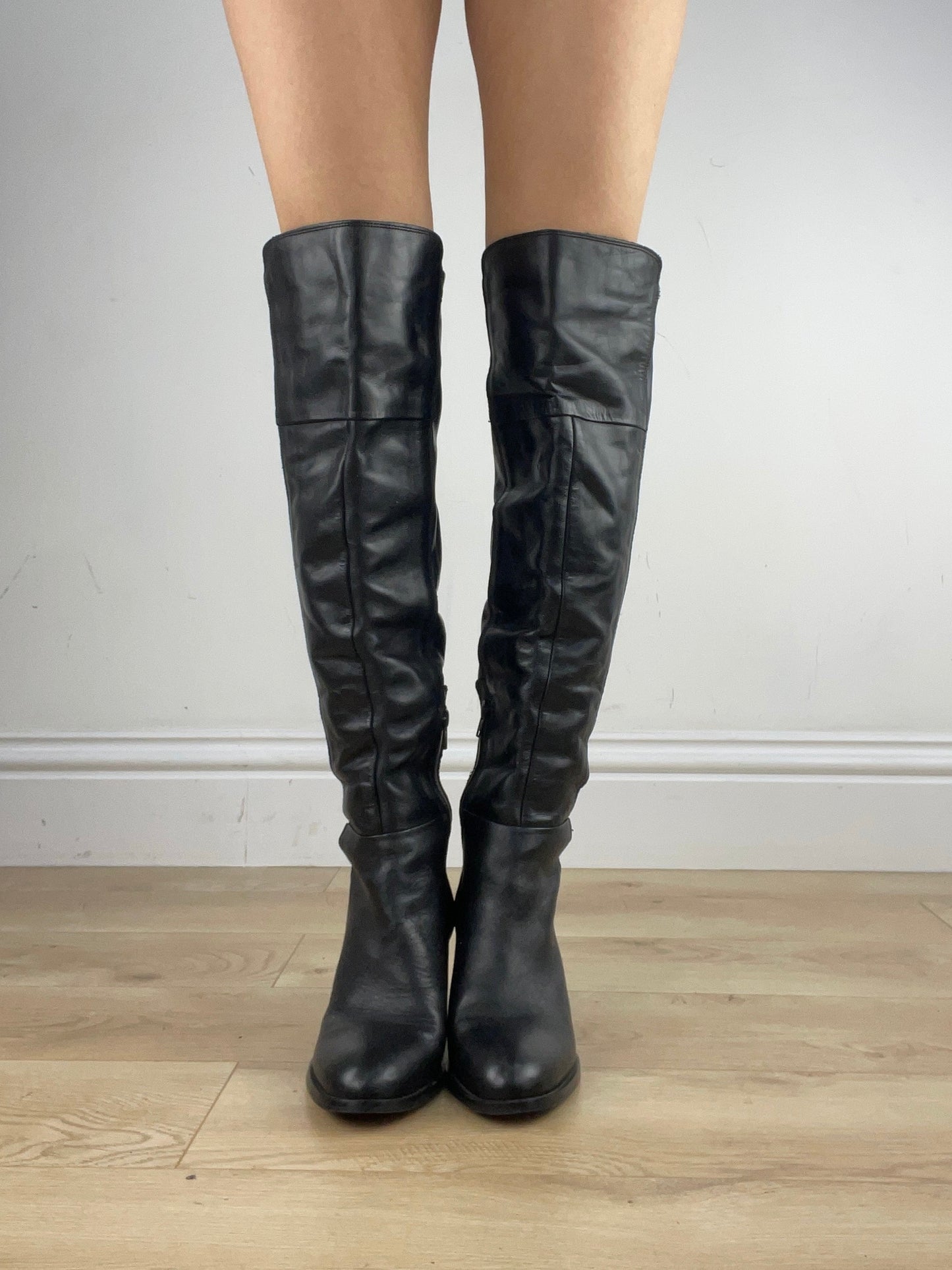 ⭐️ BEST PICKS | uk 5 black crinkle thigh high boots