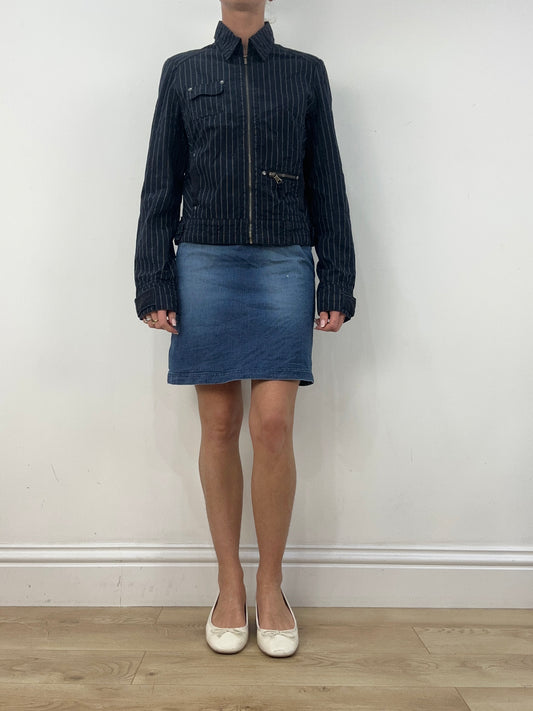 vintage edit seasonal faves | small navy striped zip up jacket