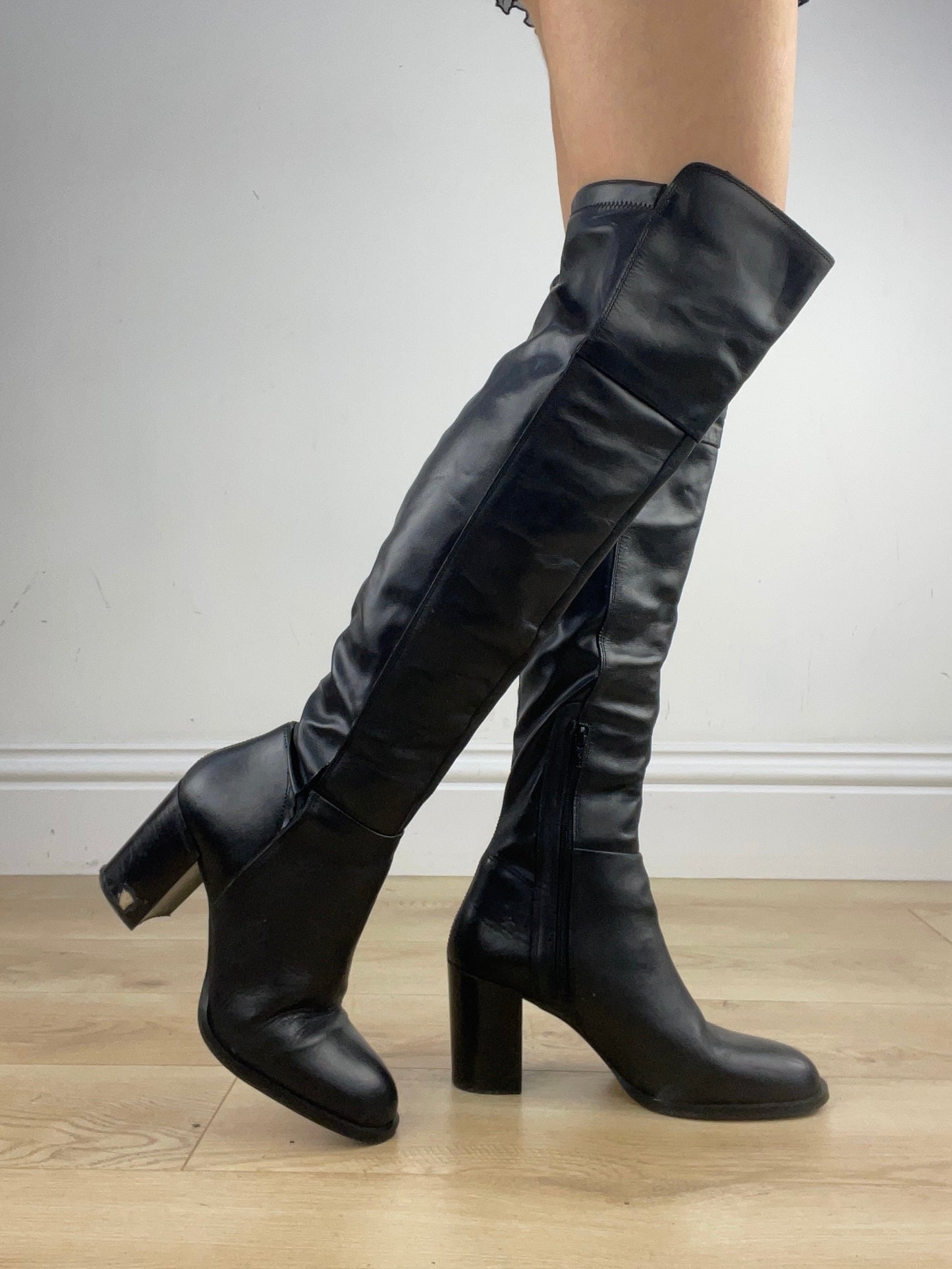 ⭐️ BEST PICKS | uk 5 black crinkle thigh high boots