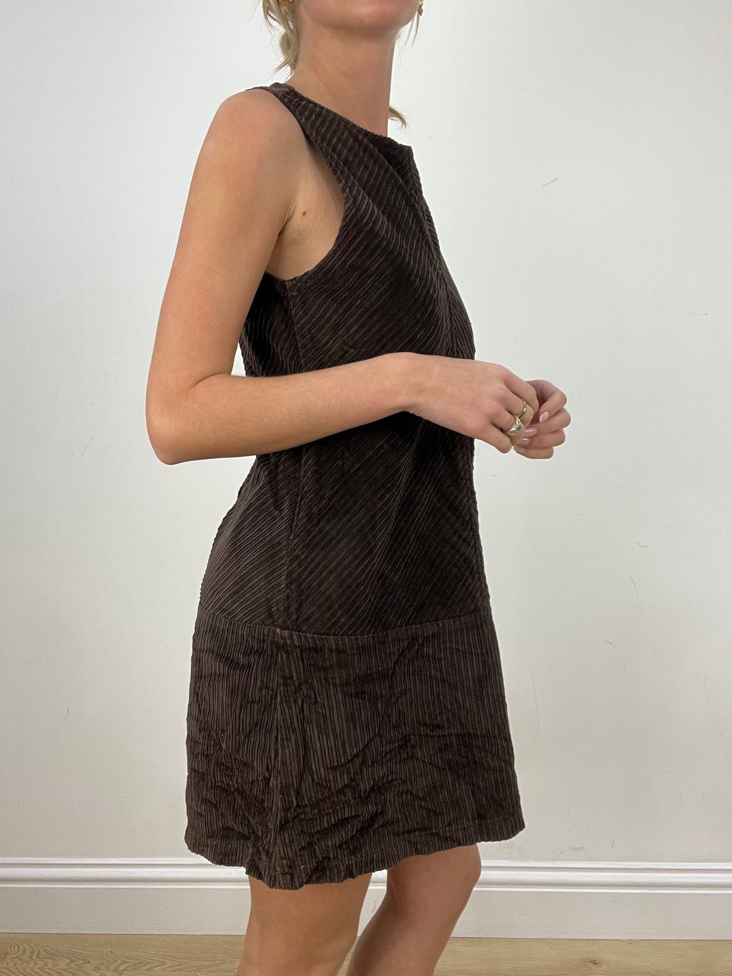 vintage edit eight | small brown corduroy miss sixty dress