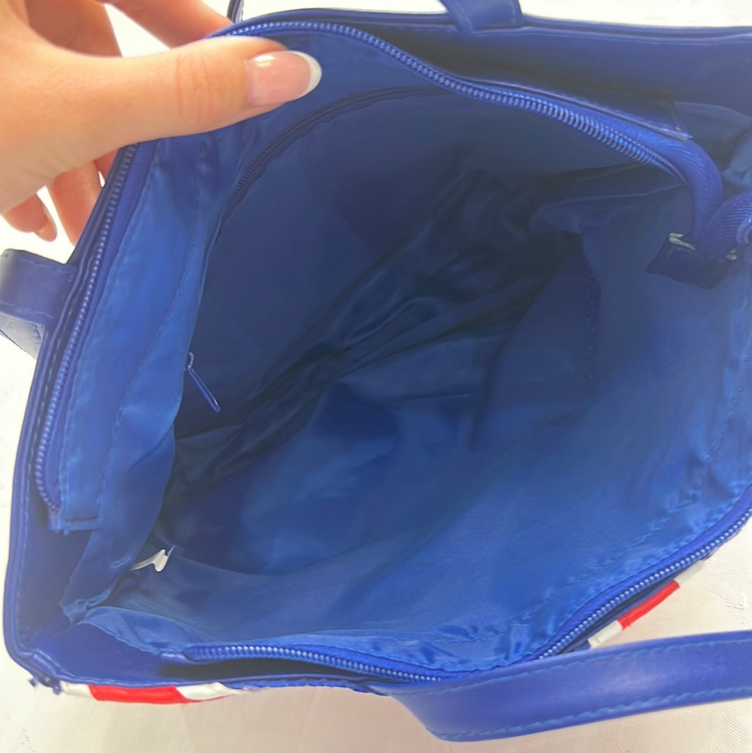 EUROS DROP | blue and red england flag bag