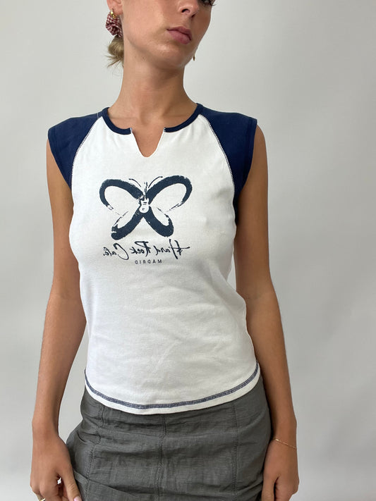 PUB GARDEN DROP | small white and navy hard rock cafe top