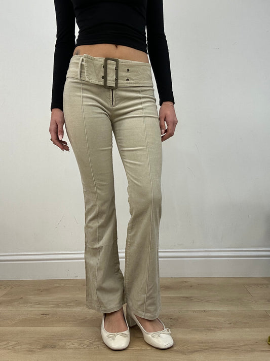 vintage edit nine: part two | extra small cream corduroy flared trousers