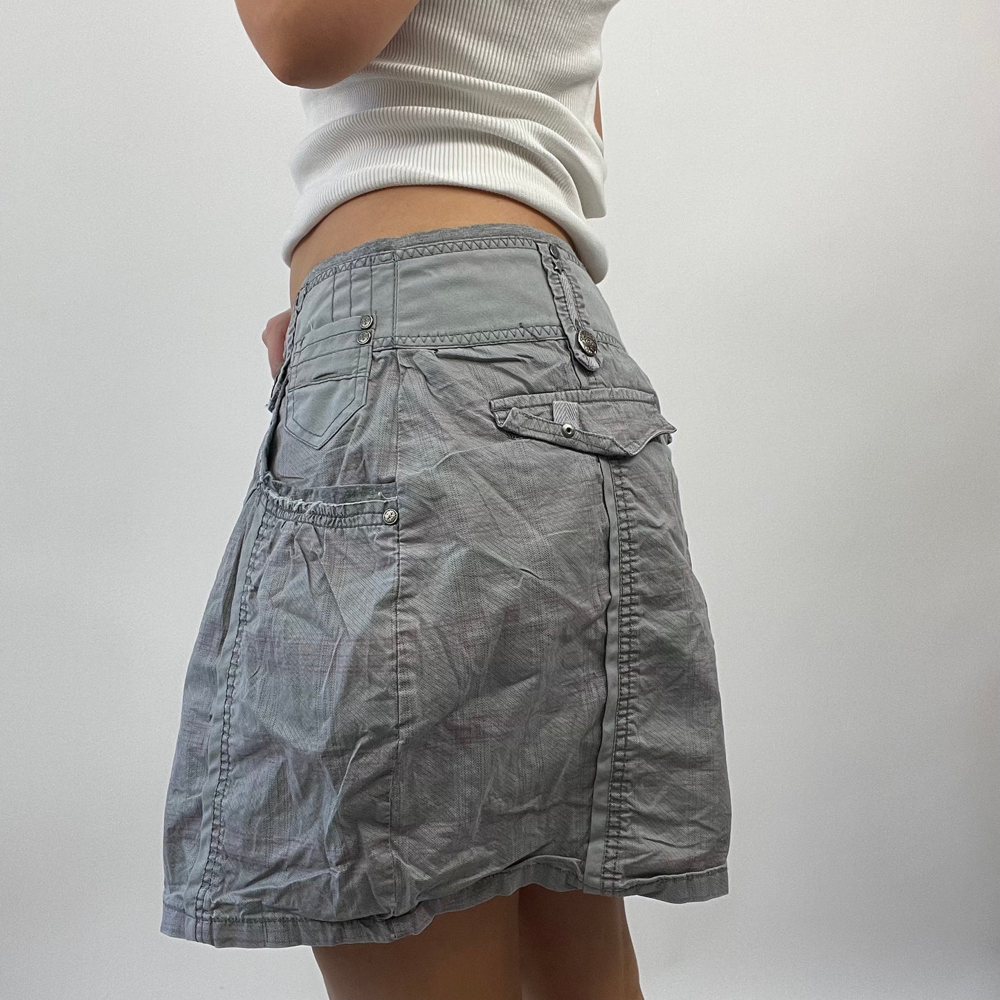 FUTURECORE DROP | medium grey checked mini skirt