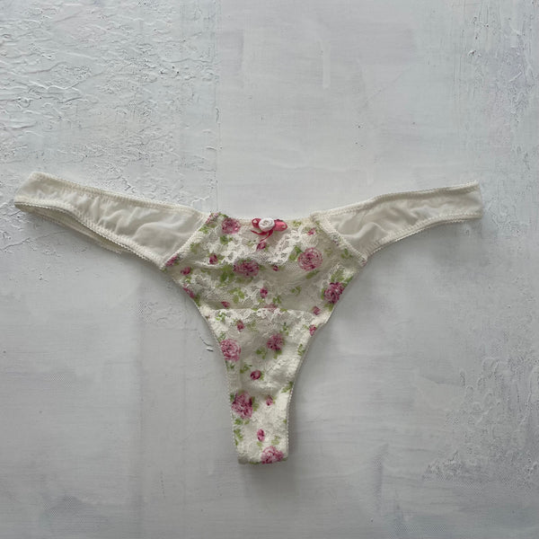 GRUNGE COQUETTE DROP  small white sequin butterfly thong – remass