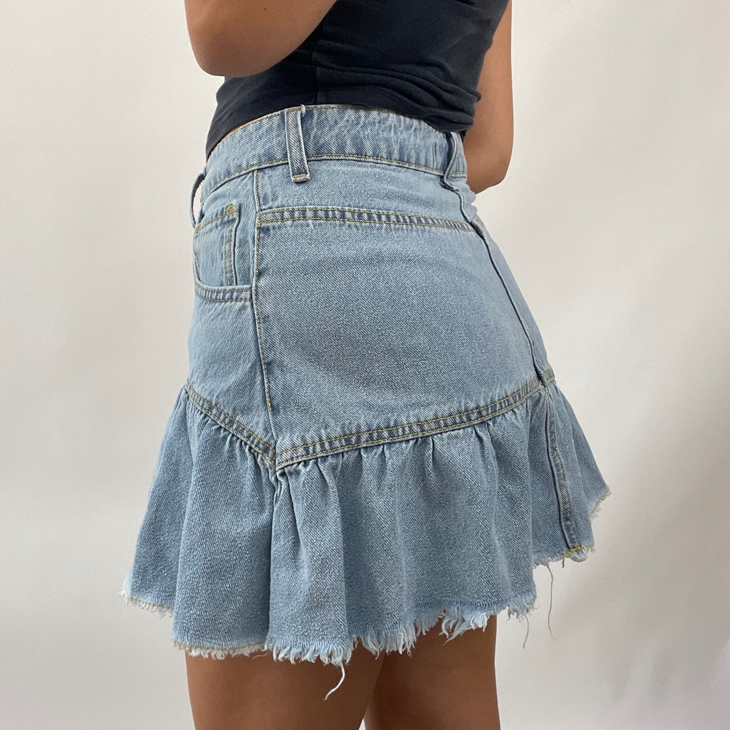 💚FRESHERS FITS DROP | small blue frill denim skirt