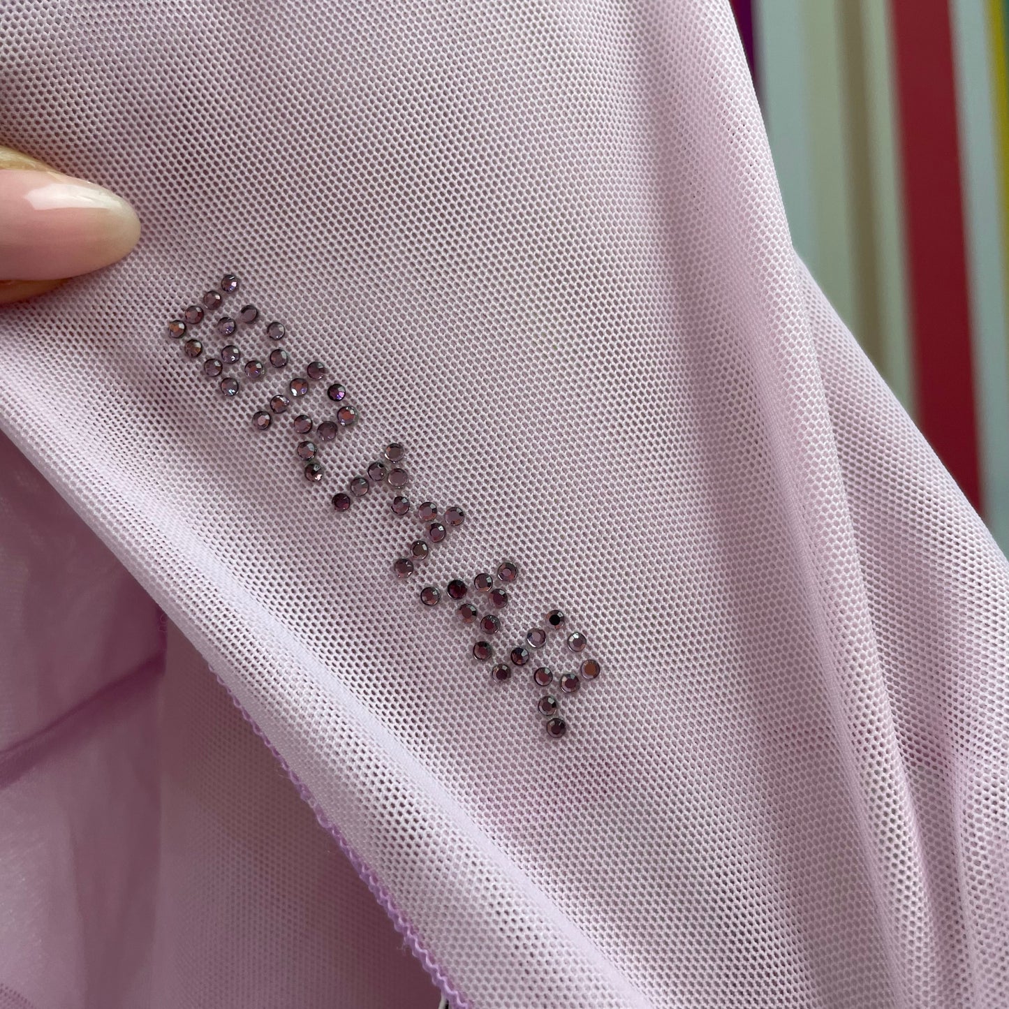 💻PARIS HILTON DROP | small pink mesh cami with sequin lining
